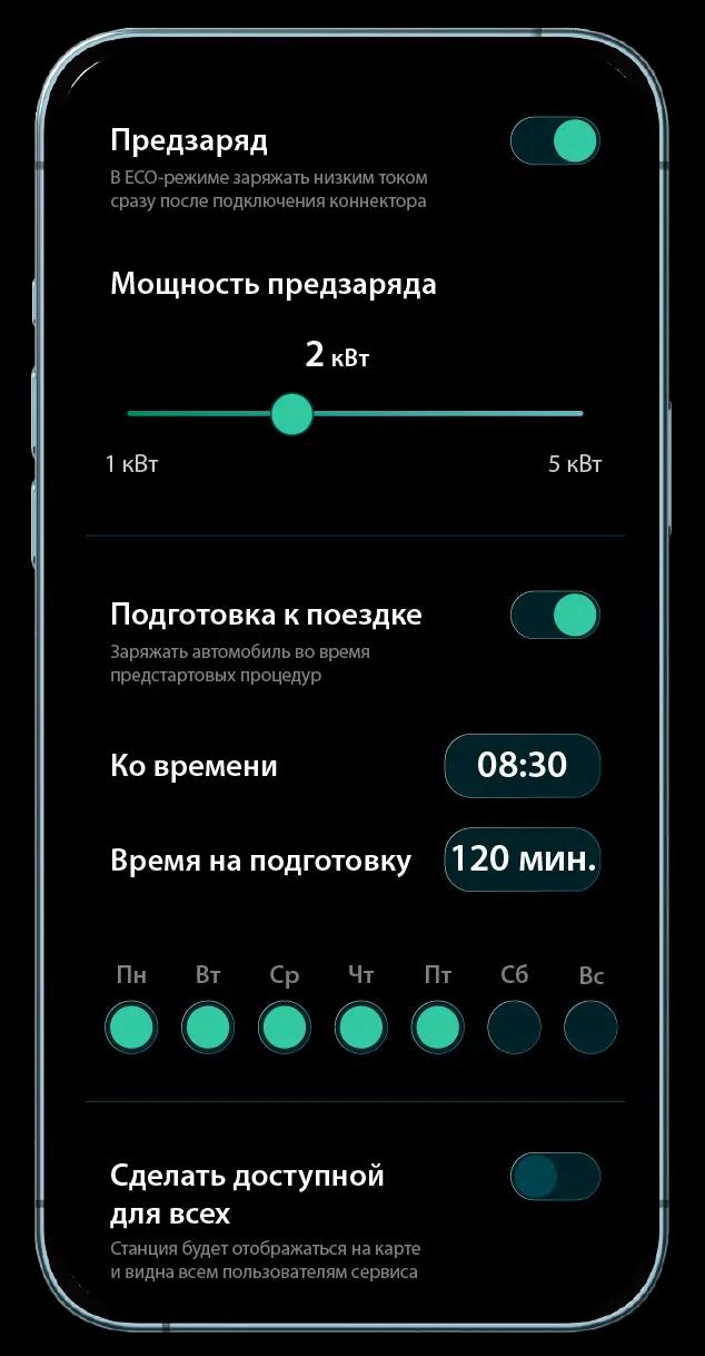 Мобильное приложение для зарядной станции Pandora EV